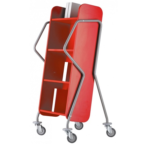 Bücherwagen Querläufer rot