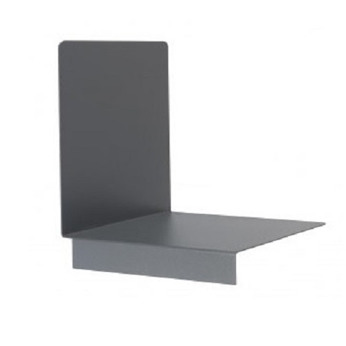 Buchstützen aus Metall mit Stopper grau